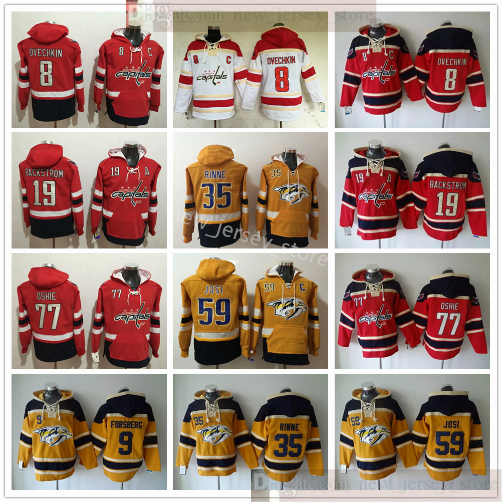 

Washington Capitals Hockey Hoodies Jerseys 8 Alex Ovechkin 77 TJ Oshie Nicklas Backstrom Nashville Predators 35 Pekka Rinne 59 Roman Josi, Same as picture