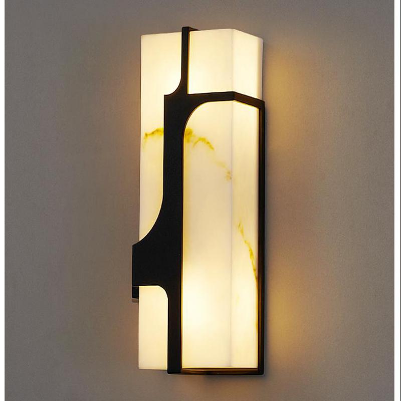 

Italy Marble wall fixture hallway led Wall Lamp Bedroom Mirror Led sconce Living Room Light stainless steel Hotel fixtures