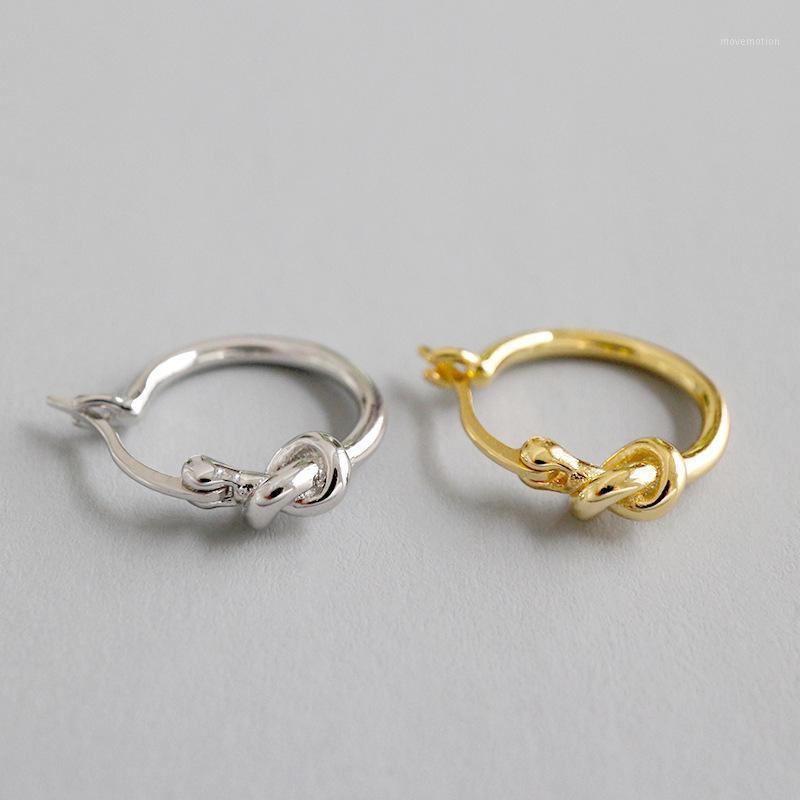 

S925 pure silver contracted AE1173, Japan and tied the knot knot of gold ear clip earrings earrings female1