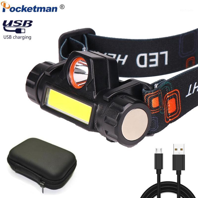 

New USB Rechargeable Headlight Powerful XPE+COB Headlamp Head Torch IPX6 Waterproof Head Light with 1200mAn Built-in Battery1
