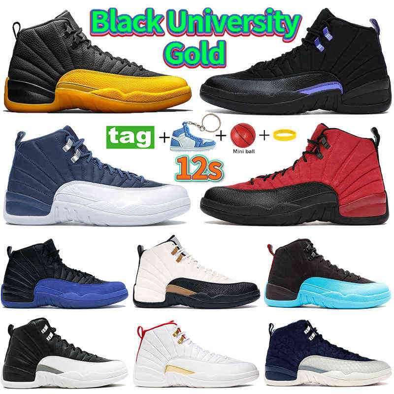 

Topest Quality Jordons Indigo 12s 12 Men Basketball Shoes Sneakers Black University Gold Dark Concord White Dark Grey Low Easter Fiba Gym Red Taxi Bordeaux Boys Sport, No.9- fiba 2019