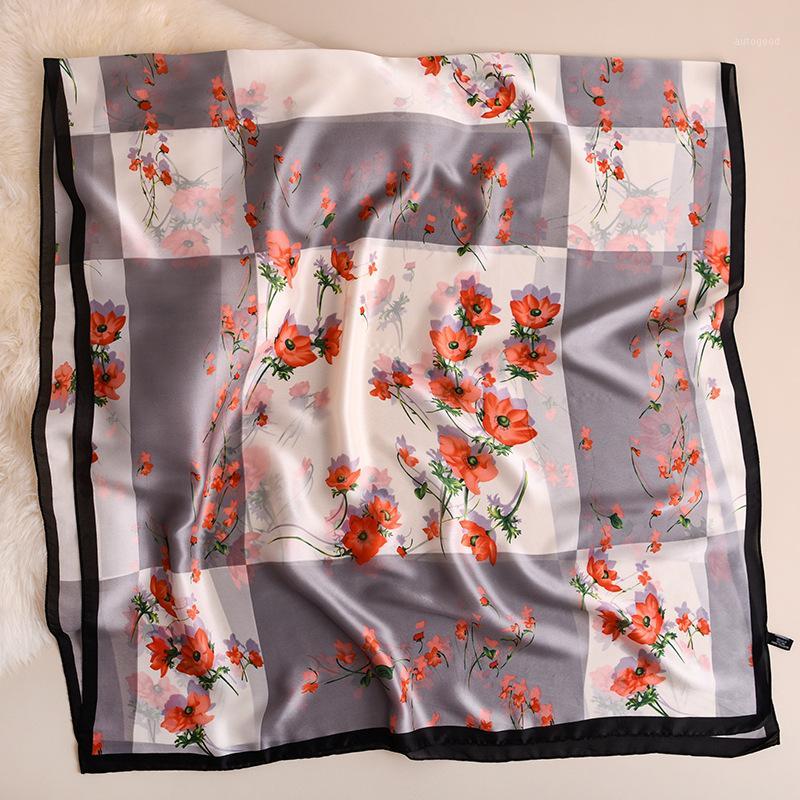 

Scarves 2021 Spring Summer Women Silk Scarf Floral Lady Shawls And Wraps Plus Size Foulard Stoles 1
