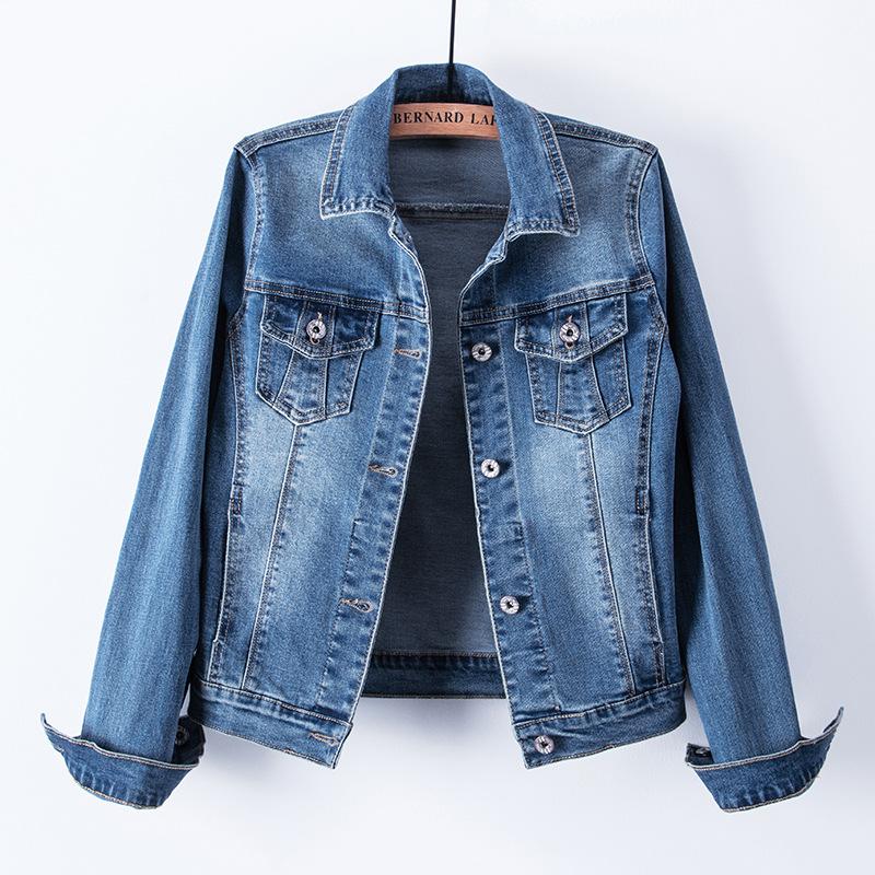

2020 Denim Jackets Blue Autumn Denim Jackets for Women Jeans Single Breasted Casual Coats Female Feminine Clothing