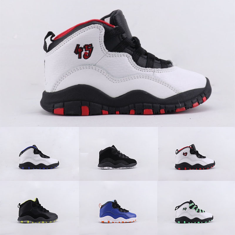 

Kids Basketball Shoes AJS 10s Seattle White Black Kelly Green Sneakers True Red Boys Girls Chicago Tinker Huaraches Light kids Sneaker