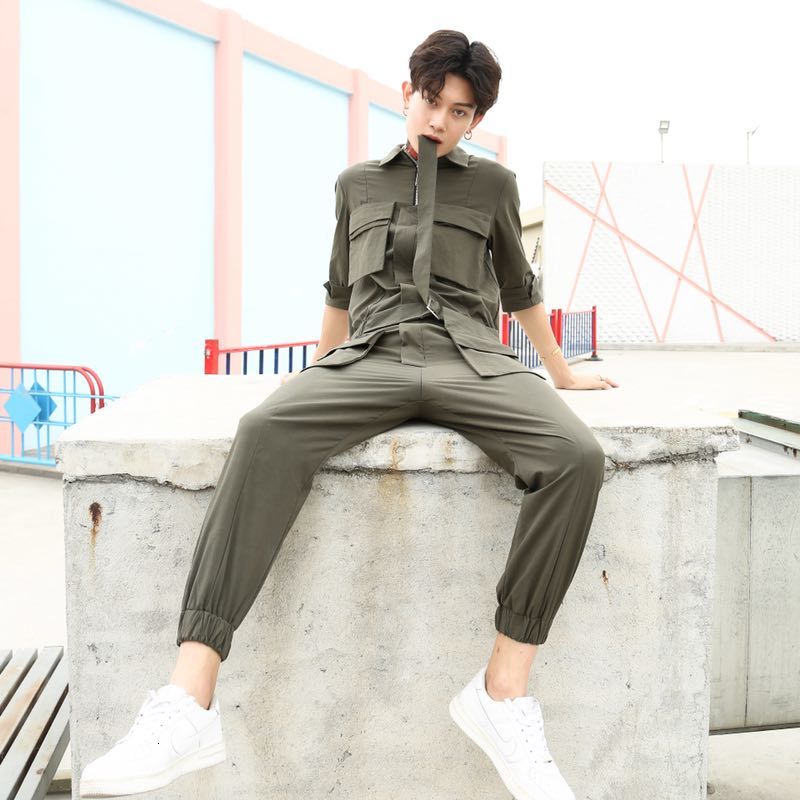 

2021 New S-6xl. Spring Summer Casual South Korean Tender Tending Men's Clothes Personality Garnished Pants Male LCKU, 12