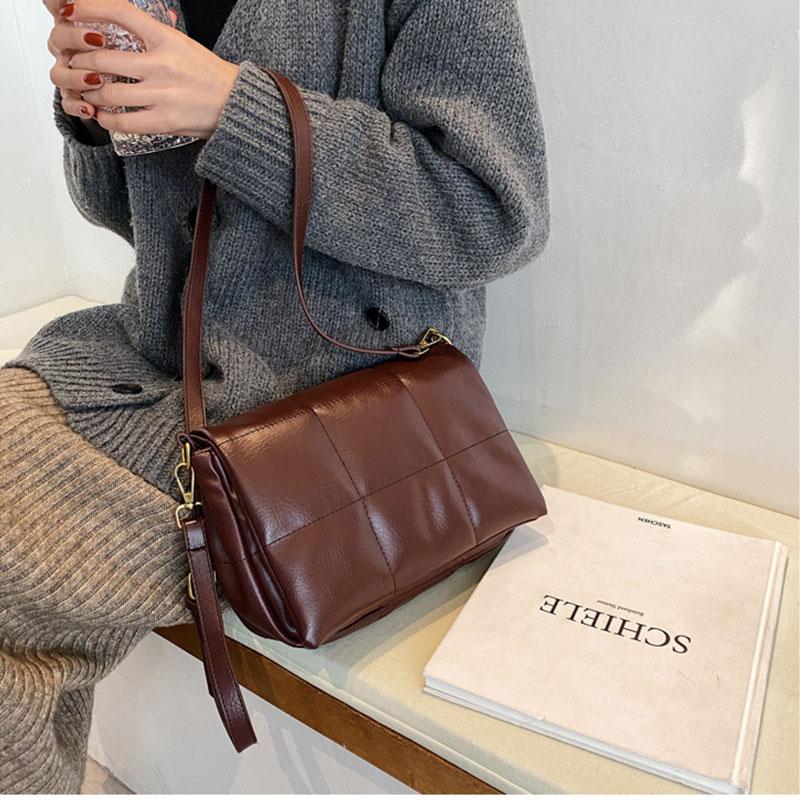

2021 Women Small Bag PU Leather Brand Lady Lattice Crossbody Shoulder Bag Luxury Handbag and Purses High Quality Black Clutch