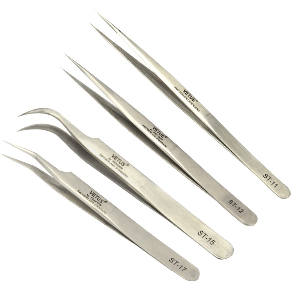 

1 PCs Eyelash Tweezers for Eyelash Extension Tools Genuine VETUS Straight and Curved Tweezers ESD&ST