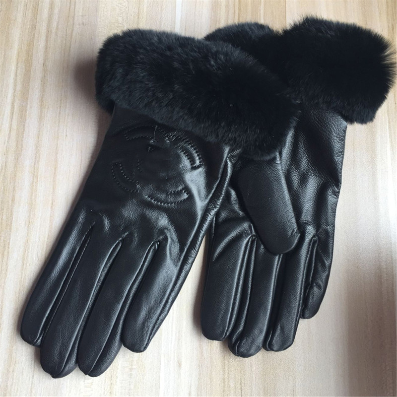 

Premium brand winter leather gloves and fleece touch screen rex rabbit fur mouth cycling cold-proof thermal sheepskin sub finger gloves