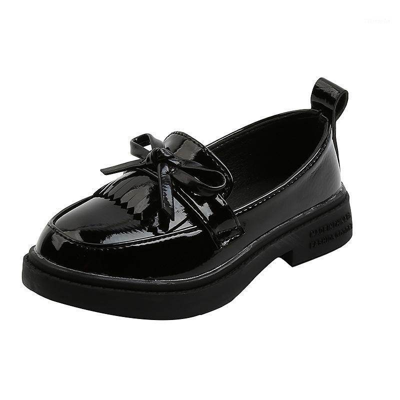 

Autumn New Girls Leather Shoes Solid Color Cute Bowtie Kids Girls Princess Shoes Big Girl Soft Bottom Size 26-36 SH1001, Sh100beige