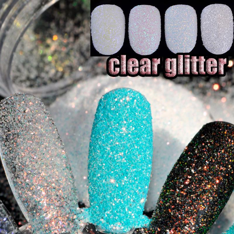 

5g/Box Shining Clear Glitter Powder Gold Purple Silver Holographic Nail Art Acrylic Powder Dust Manicure Decoration 6 Colors