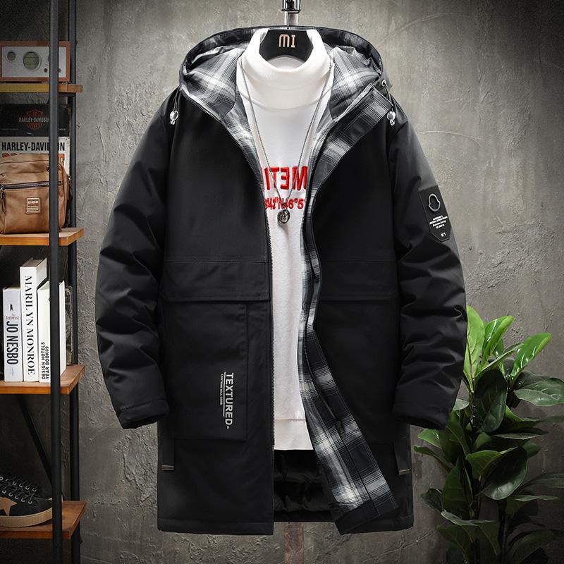 

Mens Cotton Padded Jacket Men 2021 Winter Fashion Solid Color Hooded Warm Long Jackets Coat Casual Black Soft Shell Jacket Men, Black jacket men
