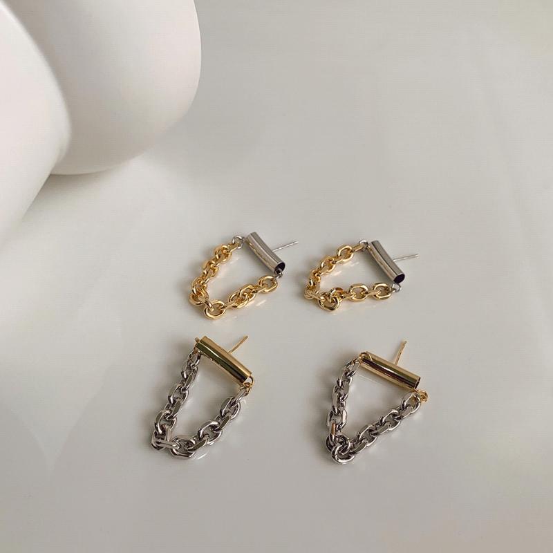 

Stud Women Trendy Earrings Fashion Metal Geometric Plated Vintage Elegant Copper Gold Simple Jewelry
