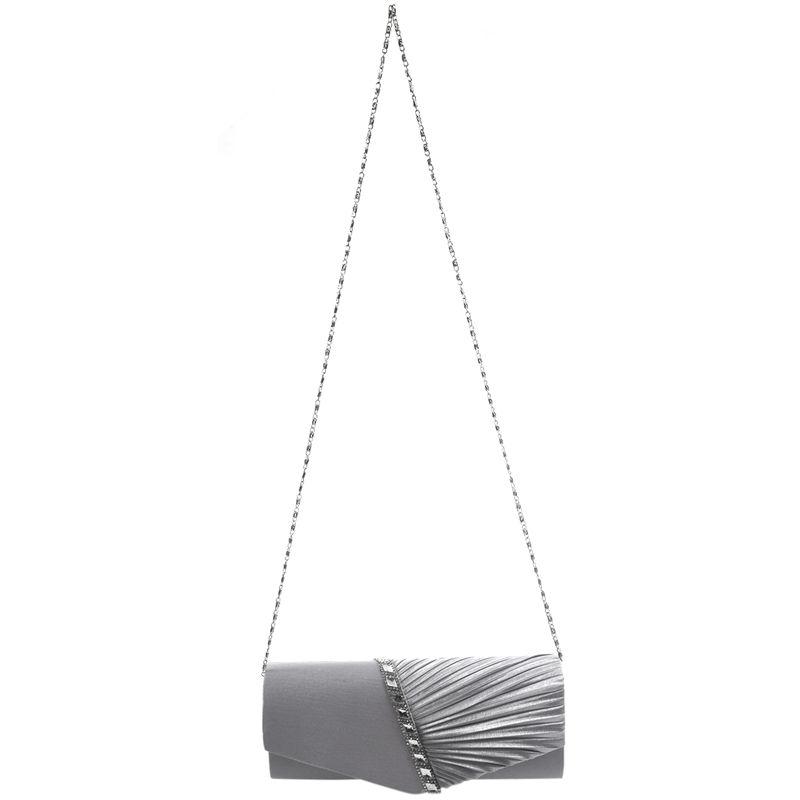 

Ladies Diamond Ruffle Party Prom Bridal Evening Envelope Clutch Bag, Navy bue