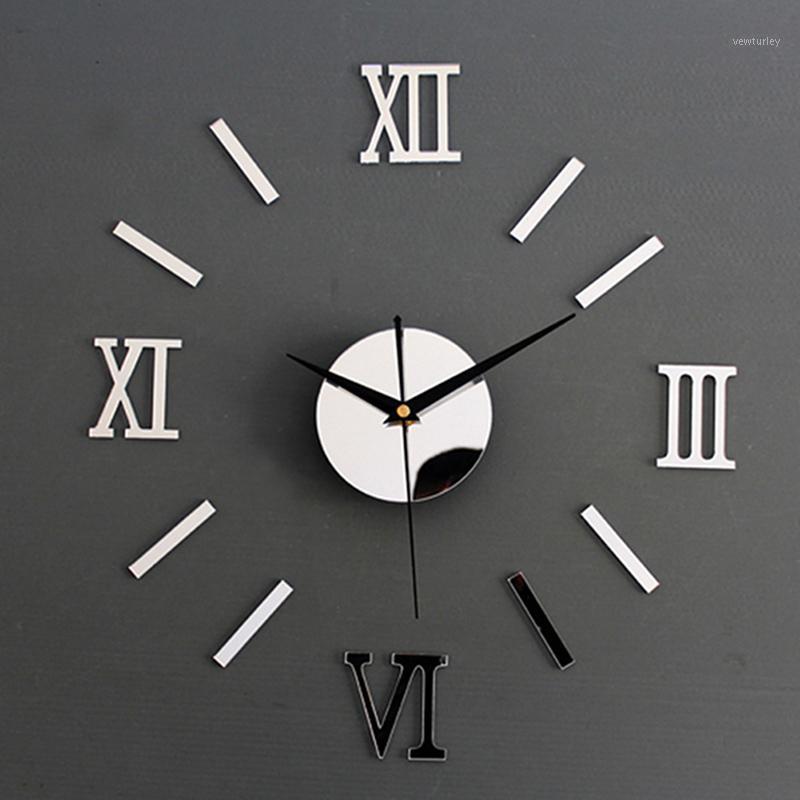 

high quality Modern DIY Interior Roman Wall Clock Wall Clock 3D Sticker Home Mirror Effect 4 Style 3D Stickers Q11