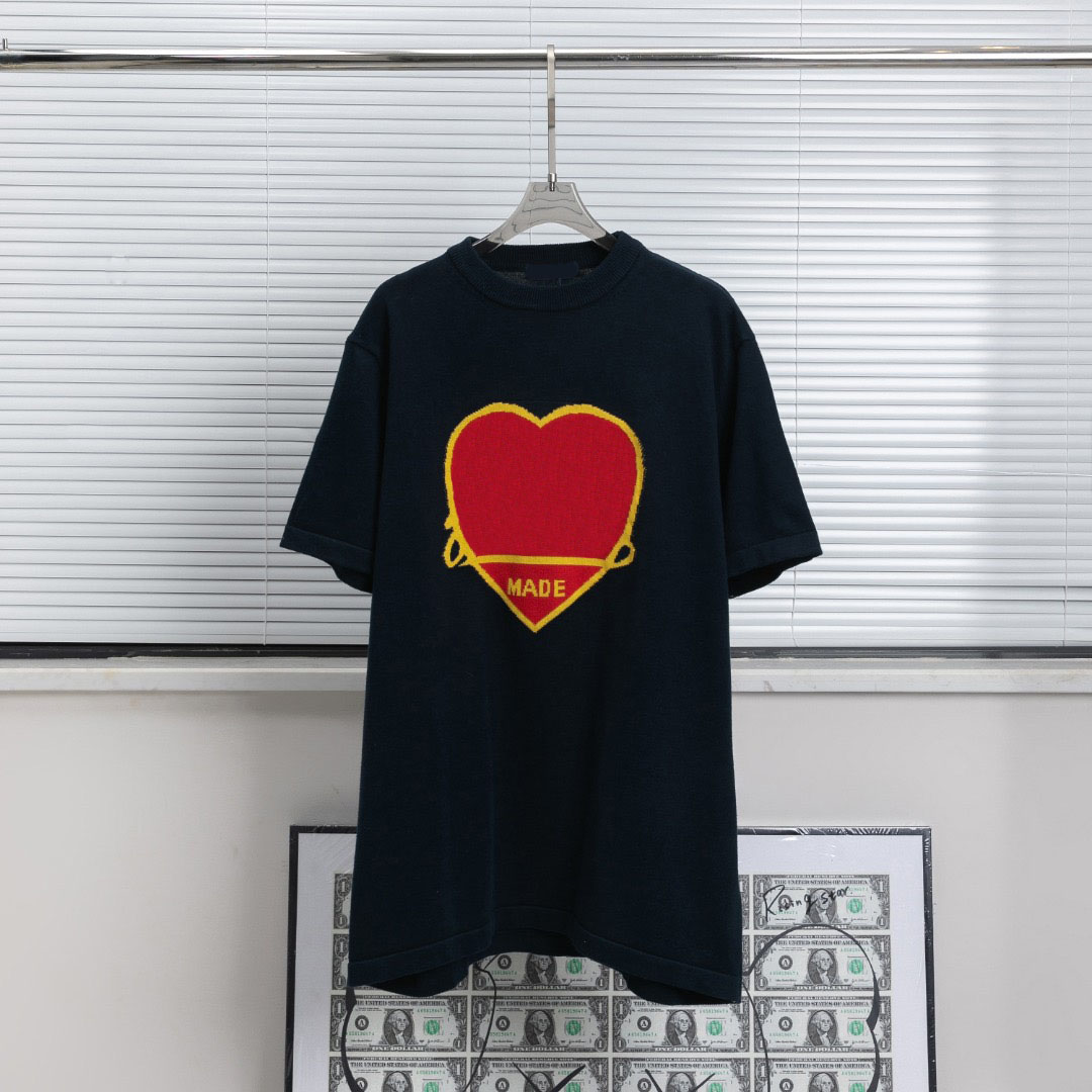 

2022ss Sweatshirt sand summer new high grade cotton printing short sleeve round neck panel T-Shirt Oversize Color: black white ws0s