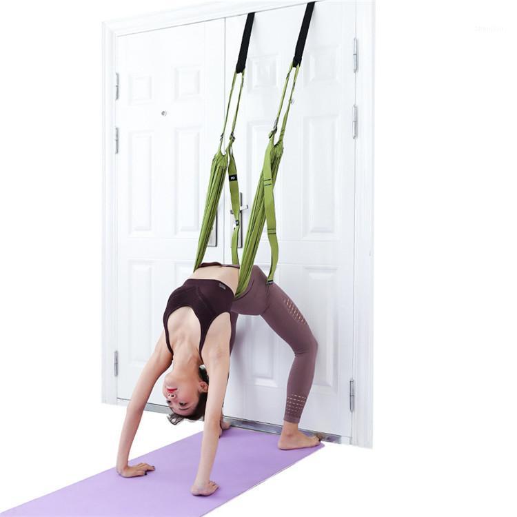 

New Adjustable Aerial Yoga Hammock Swing Latest Multifunctional Anti-gravity Yoga Belt For Training Sports1, Green