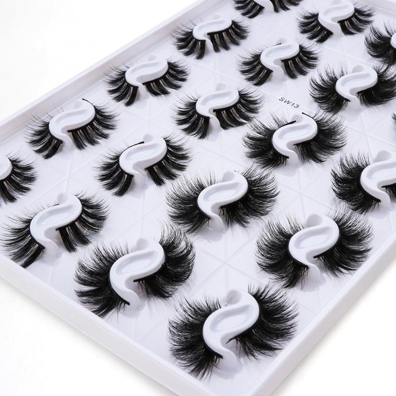 

20Pairs 25mm Faux Mink False Eyelashes Dramatic Long Fluffy Multilayer Lashes Eyelash Extension Makeup with Gorgeous Case