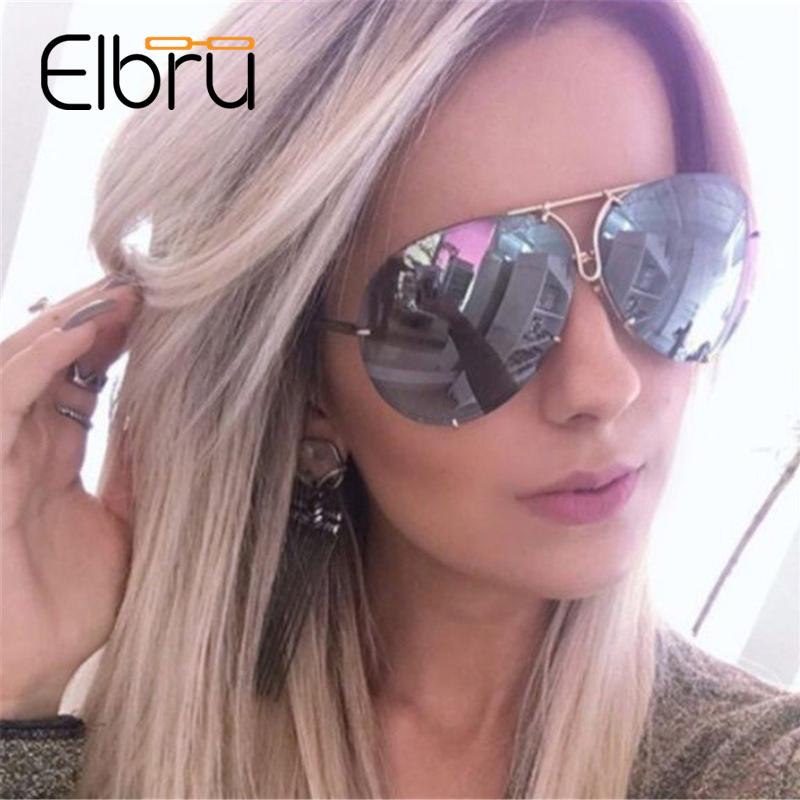 

Elbru Fashion Sunglasses Women 2020 Designer Lady Cat Eye Pilot Sun Glasses Oversized Mirror Shades Female UV400