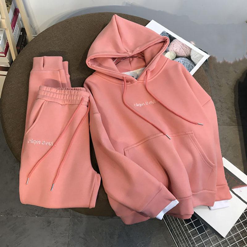 

2021 Ranberone 2 Pieces Set Women's Tracksuit Oversize Hoodie Long Sleeve + Jogging Pants Suit Female Letter Sports Suits Wives, Green