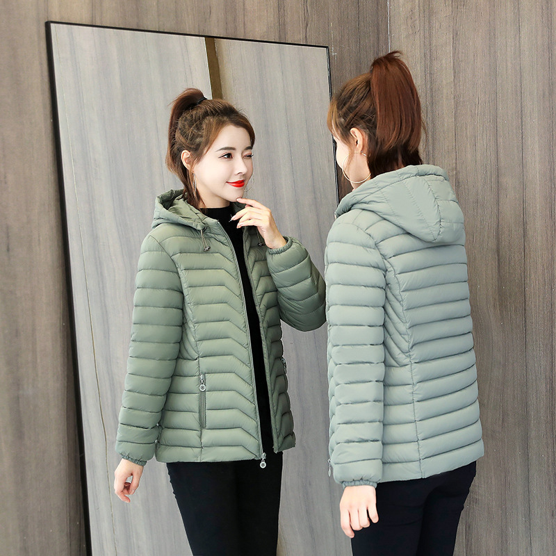 

2021 New Female Skinny Thin Cotton Winter Coat W2NM, Pink