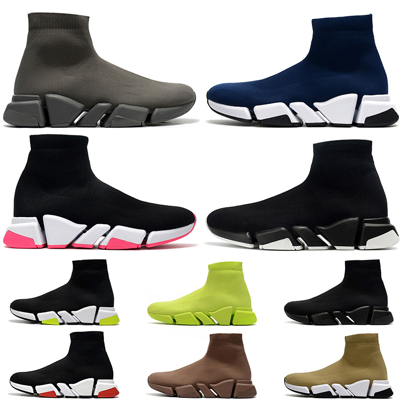 

2020 Fashion Sock shoes Womens Mens Beige Black White Red Casual Shoes Volt Clearsole Red Tripler Sneakers Luxury Designer Boots, 36-45 brown