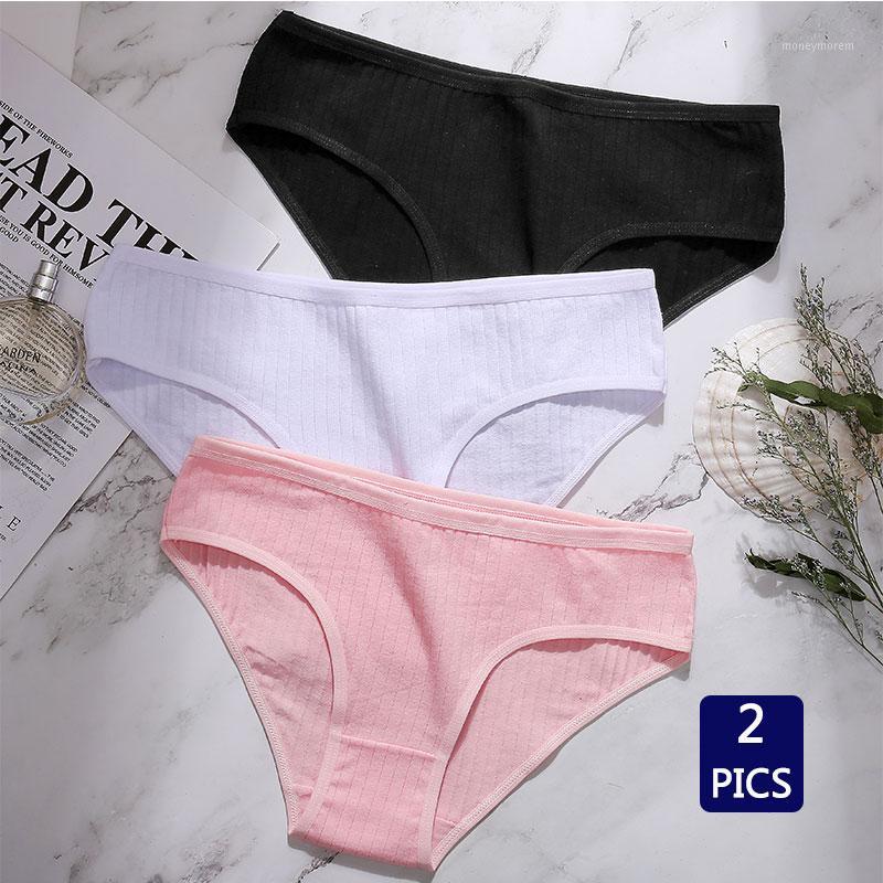 

Women M- 2PCS Cotton Panties Lingerie Female Underwear Sexy Breathable Dirt-resistant Solid Cozy Ladies Stretch Underpant1, Style4