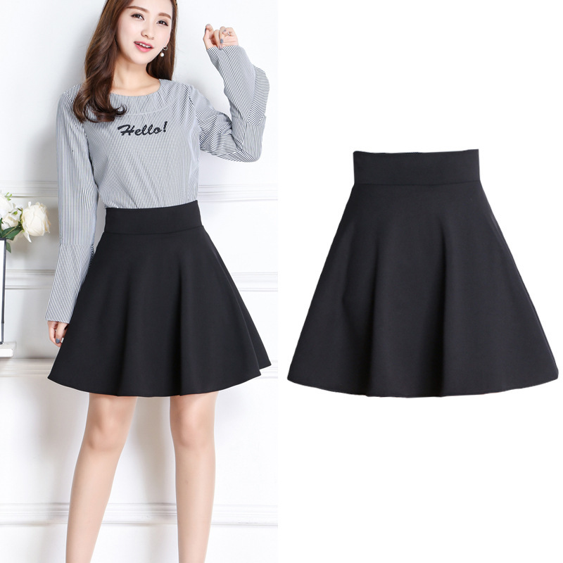 

2021 New Sexy Women Lovely Girl School Uniform Skirt Solid High Waist Cute Female Pleated Mini Skirts Office Mb51, Black