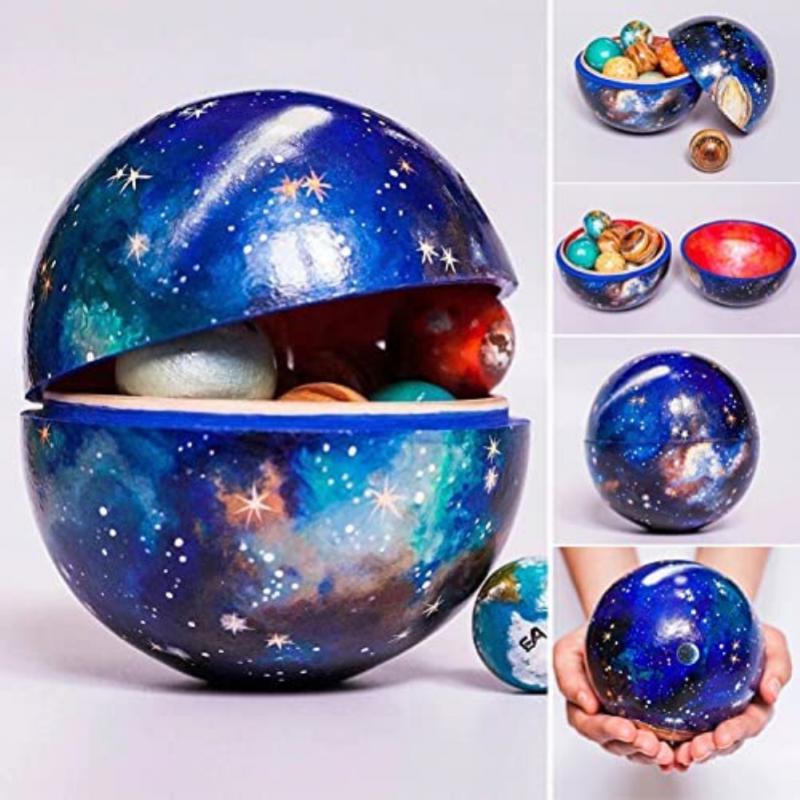 

Newest Wooden Solar System Toy Universe Eight Planets Learning Game Educational Space Course Family Toys Christmas Gift for Kids