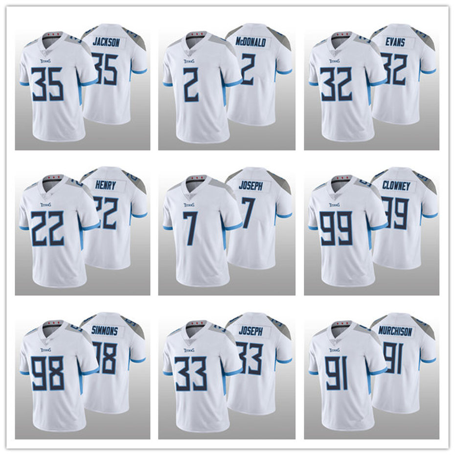 

2021 Tennessee's MEN WOMEN YOUTH Titans's Jadeveon Clowney Derrick Henry Jeffery Simmons Ryan Tannehill White football Jersey Vapor Limited, Black;red