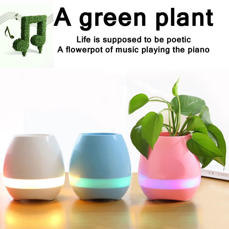 

Bluetooth Music Speaker Wireless Mini Intelligent Sensor Colorful Unique Design Flowerpot Singing Light Smart Stereo Speakers