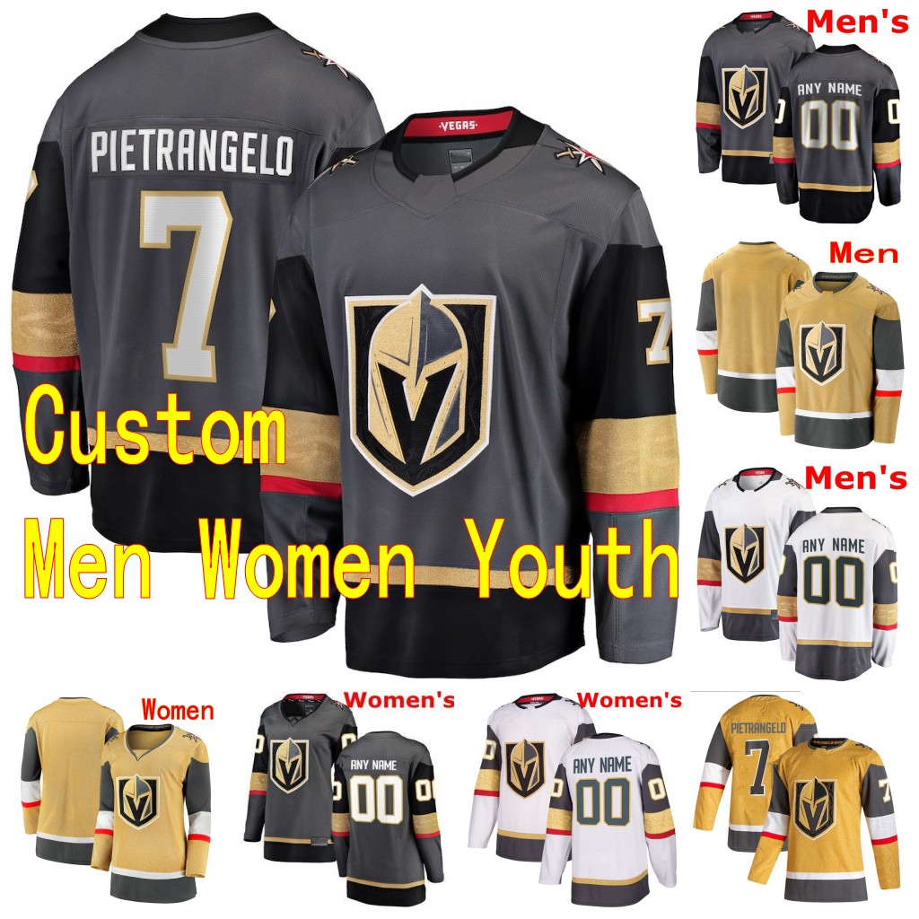 

Vegas Golden Knights 2020-2021 Gold Third 19 Brendan Brisson 27 Alex Pietrangelo Tomas Jurco Danny O'Regan Dylan Sikura Custom Stitched, Youth black home