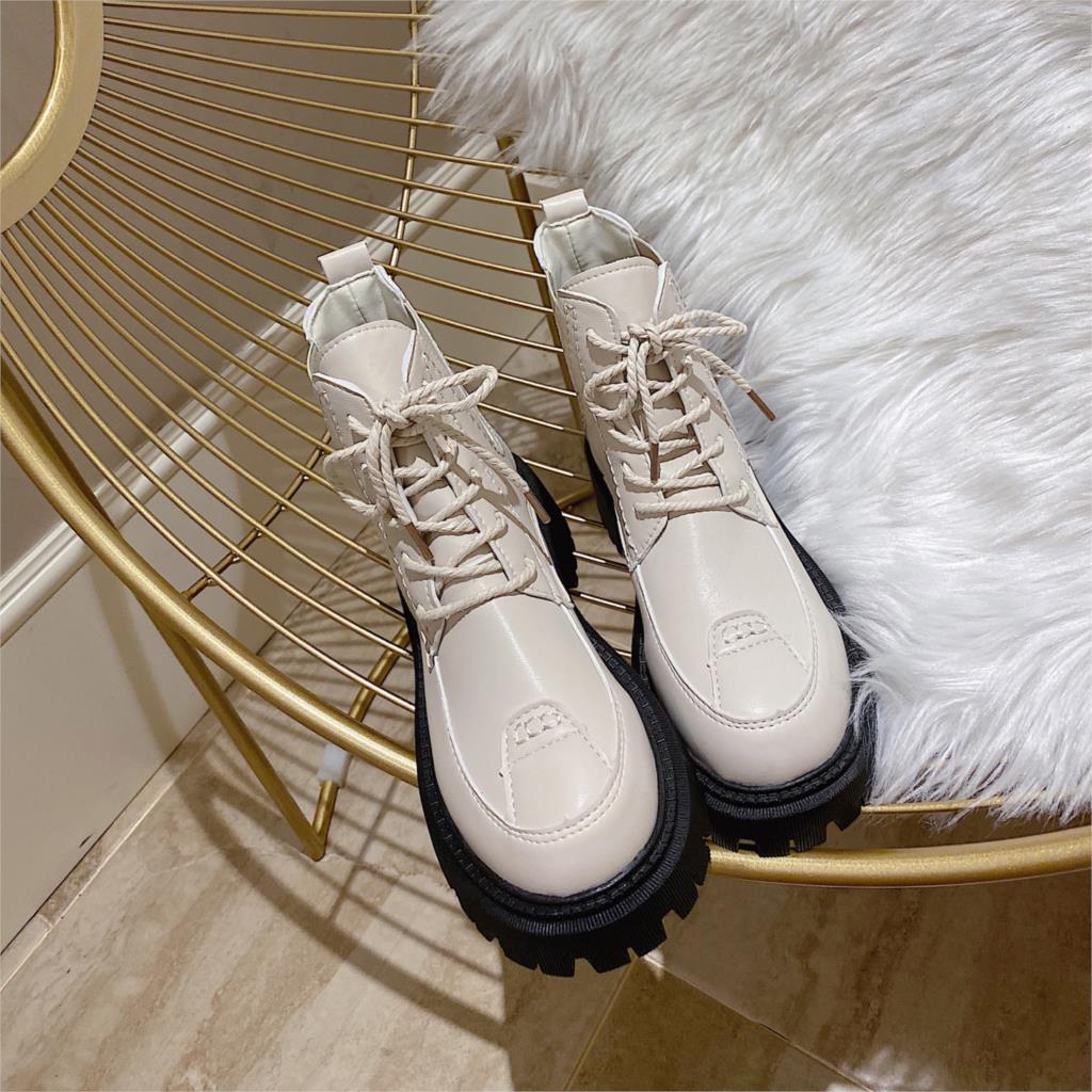 

Leather Genuine with Thick Soles Fashion Convenient Zipper Short Autumn Warm Casual Women's Working Boots C2er, Creamy-white.