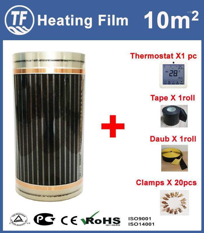 

Hot Sale 110W/M Far infrared Electric Heating Film 10 Square Meter (50cm X 20m) Electric Floor Heating Mat AC220V1