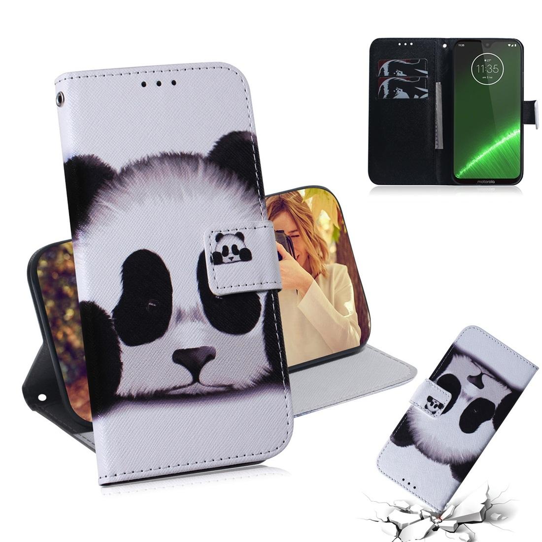 

Panda Pattern Coloured Drawing Horizontal Flip Leather Case for Motorola Moto G7 Moto G7 Plus with Holder Card Slots Wallet