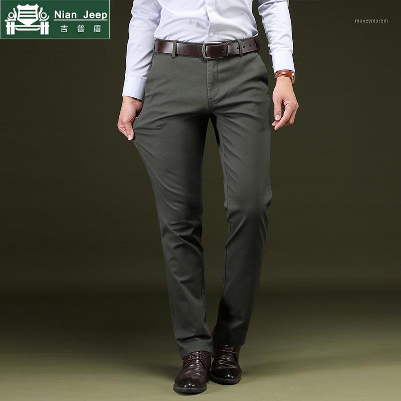 

2018 New Casual Pants Men Brand High Quality Business Mens Trousers Cotton Formal Clothing Male Plus Size -42 pantalon homme1, Khaki