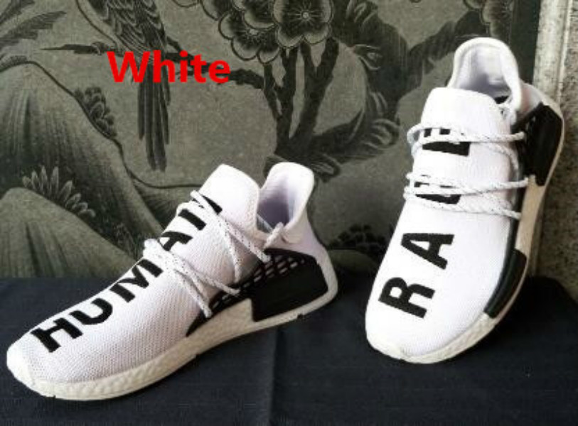 

Top NMD Human Race Men Running Shoes Women Pharrell Williams HU Runner White Black Yellow Red Grey Mens Trainers Sports Sneakers Size 36-47, Solar pack red