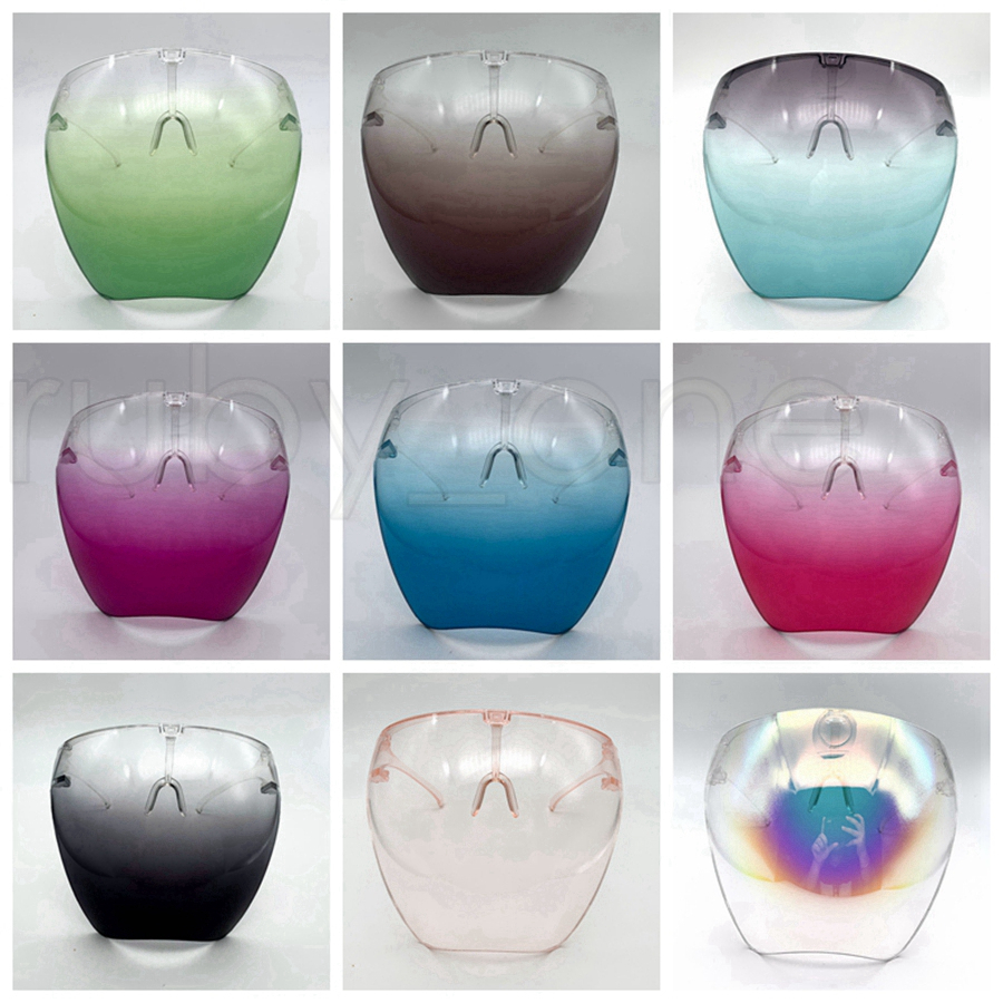 

Safety Faceshield With Glasses Frame Transparent Full Face Cover Protective Mask Anti-fog Face Shield Clear Designer Masks RRA3798
