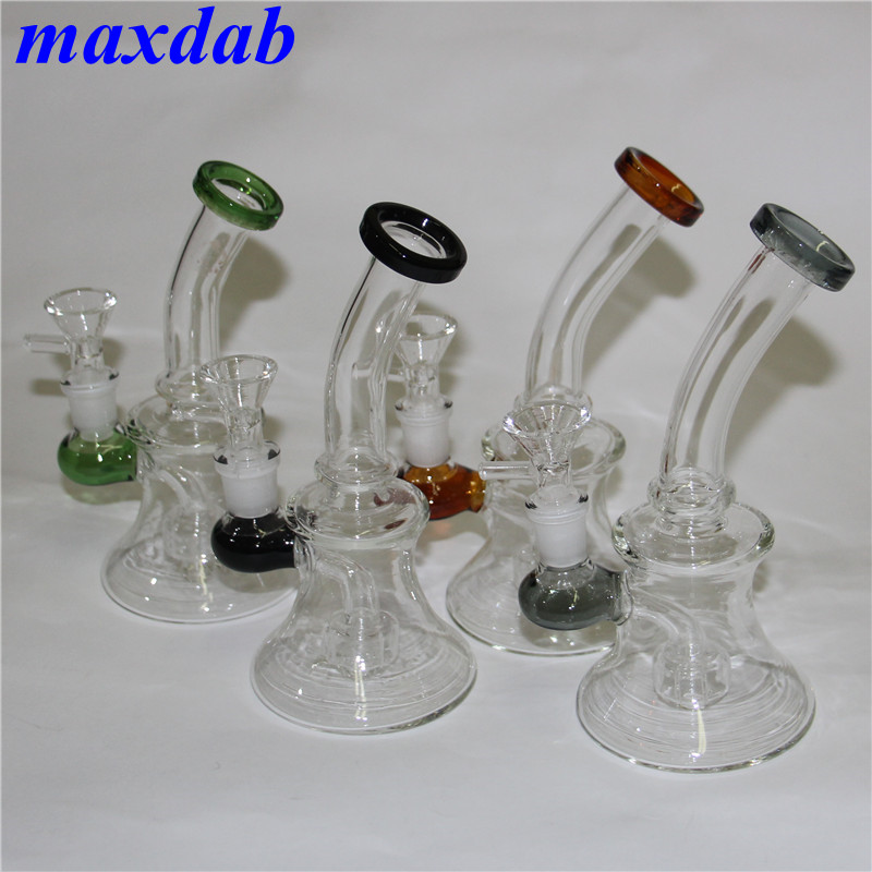 

14mm Mini Glass Bong Water Pipes Pyrex Oil Rigs hookah Thick Recycler dab Rig ash catcher for Smoking