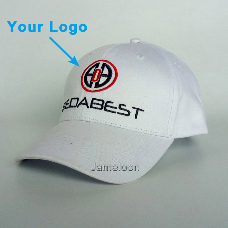 

Baseball sport cap Bent brim 6 panels blue custom color unisex size 3D embroidery adjustable popular snapback closer custom hat