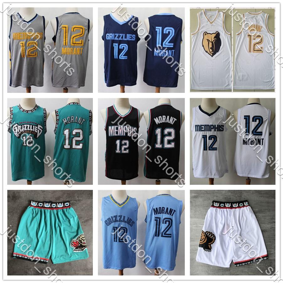 

NCAA 2020 Mens Youth Ja 12 Morant Mike 10 Bibby Embroidered Basketball Jerseys Basketball Shirts Green White Blue, Black