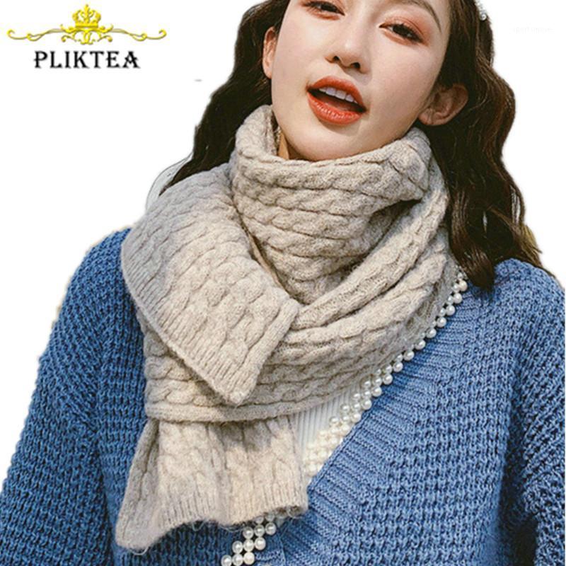 

Khaki Gray Thick Warm Women's Winter Knit Scarf Men Black Scarves Foulard Femme1