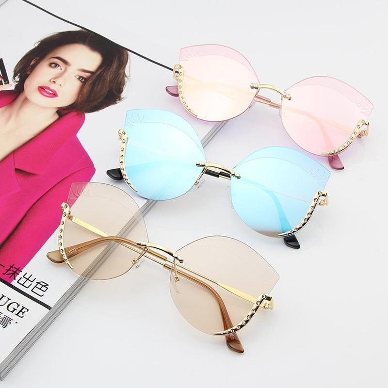 

Sunglasses Diamond Cut Edge Cat Eye Women Fashion Color Film Vintage Sun Glasses Men Eyeglasses Gafas De Sol Mujer1