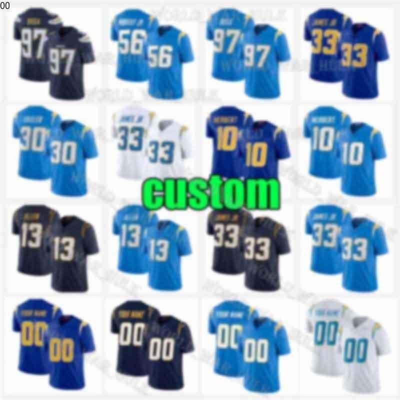 

13 Keenan Allen Los 97 Joey Bosa Custom Angeles Chargers Jersey Derwin James JR Justin Herbert Kenneth Murray Austin Ekeler, Black;red