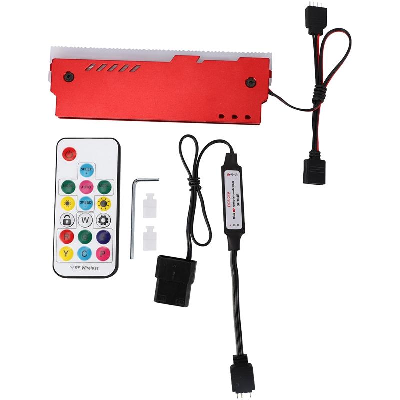 

RGB Adjust LED with Remote Control Memory RAM Heatsink Aluminum Alloy Cooling Vest for DIY PC Game DDR DDR3 DDR4