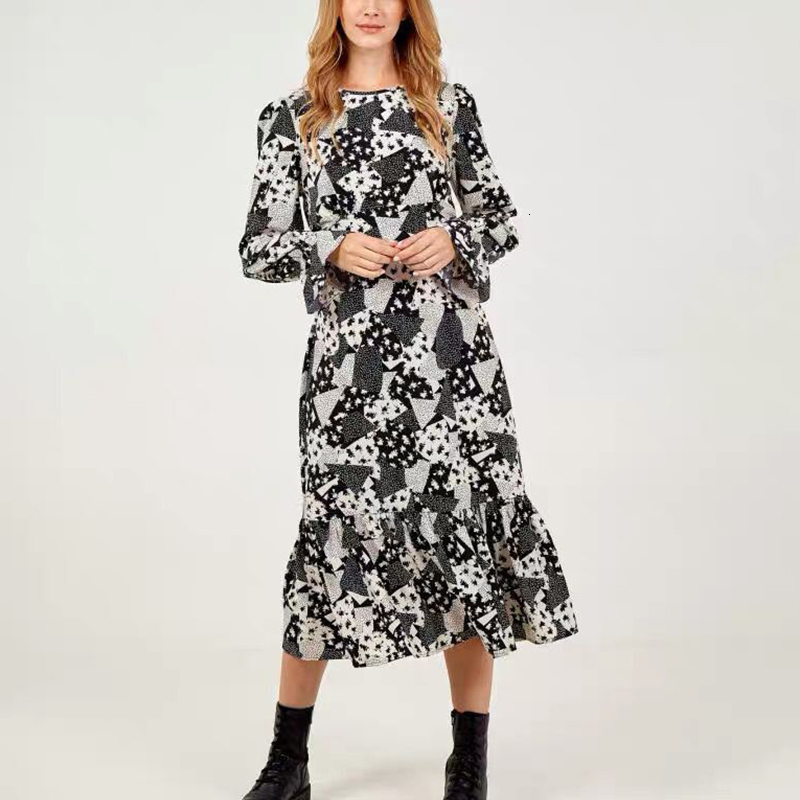 

2021 New Arrival Spring Autumn Women Flared Sleeves High Waist Fashion Ladies Elegant Girls Causal Outfits Jmo6