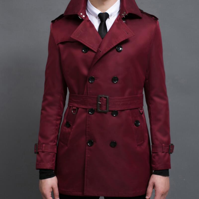 

HOT/Spring Men' New Fashion Mid-length double-breasted lapel cotton jacket Personalized customization Large size /-6XL, Black