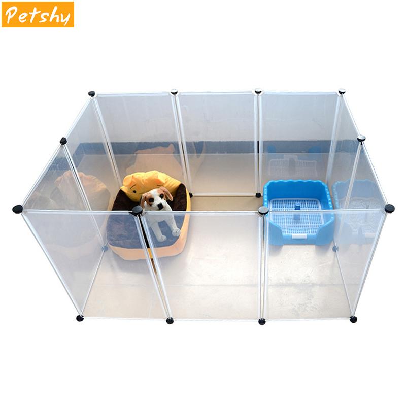 

Petshy Dog Fences Pet Playpen DIY Freely Combined Animal Cat Crate Cave Multi-functional Sleeping Playing Kennel House for Dogs