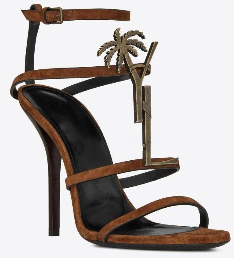 

With Box Brand High Heels Shoes Sandals Real Leather Strap Stiletto Heels Wedding Dress Pumps Luxurys Designers Classic, Black/bamboo