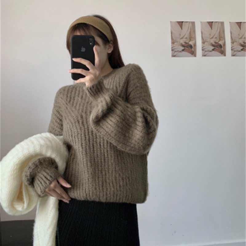 

Spring Loose Lazy Autumn Hot Knitted Wool Lady Pullovers Sweater Im2z, Blue