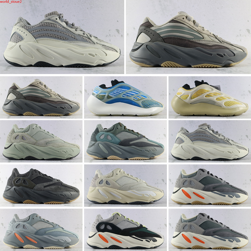 

2021 New Kanye West 700 Mens Azael Alvah Azareth V3 Utility Black Wave Runner MNVN Phosphor Orange Bone Womens Sports Sneakers 36-45, Color 1